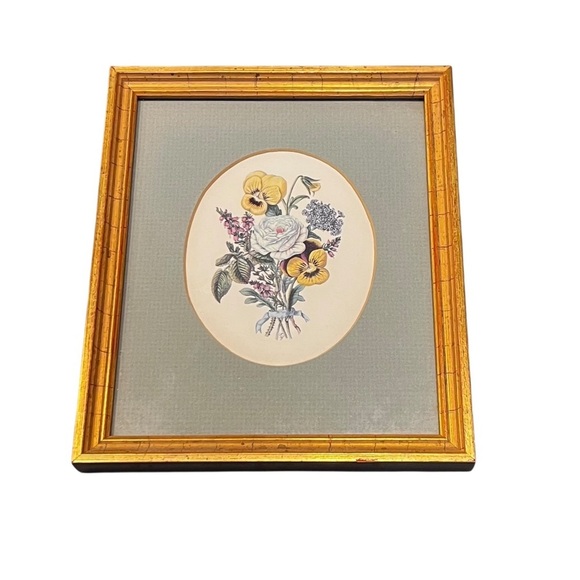 Vintage Other - Vintage Antique Pansy Print Framed Cape Cod Dennis Mass